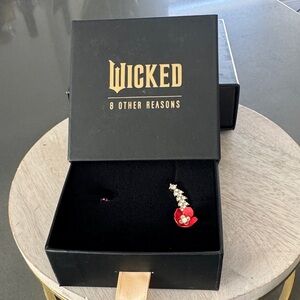 Wicked 8 Other Reasons Micro Floral Crawler Red Enamel/crystal Stud Earrings set